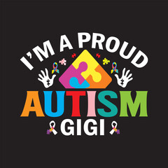 proud autism T shirt design graphic