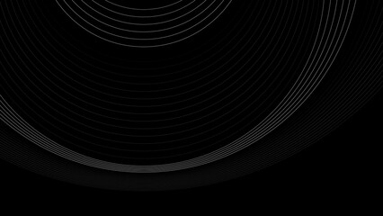 Silver metallic round lines abstract technology background