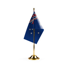 Small national flag of the Australia on a white background