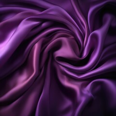 Purple silk textile background. Violet color satin fabric texture. Luxury wavy backdrop. Generative AI
