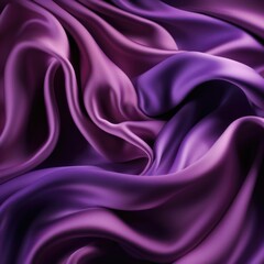 Obraz premium Purple silk textile background. Violet color satin fabric texture. Luxury wavy backdrop. Generative AI