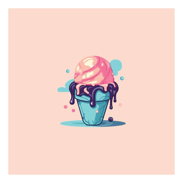 delicious ice cream logo vector