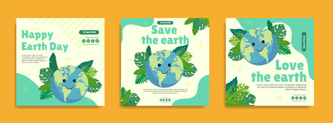 World earth Day social media post template design