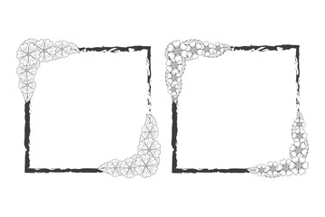 set of hand drawn doodle vector floral frames element border wedding border banner floral design design elements for logo wedding, poster, funeral, invitation, banner, greeting card Vector art
