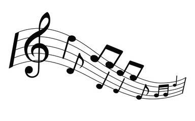 music note key G melody song set