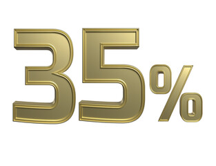 3D NUMBER PERCENTAGE  GOLD STYLE