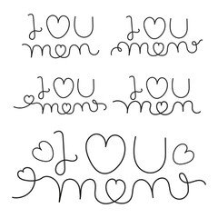 hand drawn i love mom artwork vector, mom text art, mom, Mommy, mother hand lettering, mother day gift, design elements. logo wedding, poster, funeral, invitation, banner, greeting card vector art 
