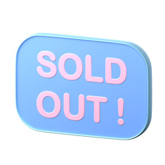 Sold Out 3D Icon Illustration