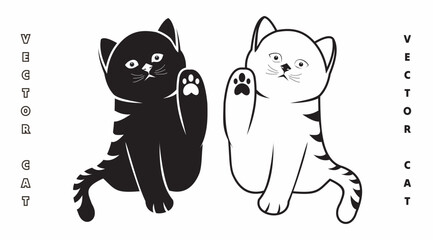 vector isolated silhouette cat cool