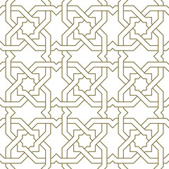 Seamless arabic geometric ornament in brown color.
