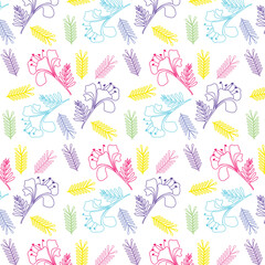 seamless pattern with colorful flowers