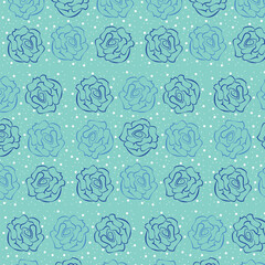 seamless pattern with hand drawn flowers