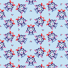 Pixel gaming pattern with king