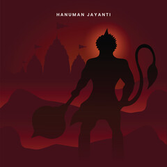 Creative illustration of Hanuman Jayanti, celebrates the birth of Lord Sri Hanuman