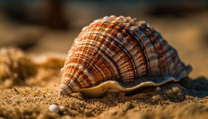 Sea life collection shells, starfish, and scallops generated by AI