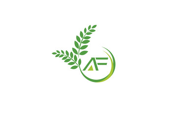 Laurel wreath green leaf logo and Vintage wheat logo design monogram with the letters and alphabets