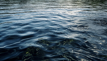 Smooth wave pattern reflects bright summer sunlight generated by AI