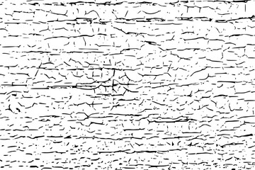 Cracks overlay textured. Distressed black texture. Dark grainy texture on white background. Grain noise particles. Rusted white effect. Grunge design elements. Vector illustration, EPS 10.