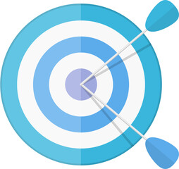 Target with two arrows, two steps or options infographics