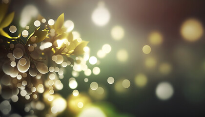 luxury Spring background with bokeh 3d rendering. Generative AI