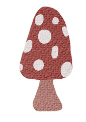 Short red mushroom hand drawn