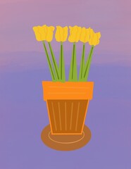 Still life iPad illustrations including flowers. digital drawing