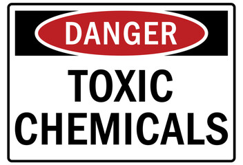 toxic chemical warning sign and labels