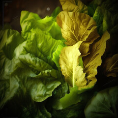 Field vegetable lettuce fresh organic farm. Close up hydroponic vegetable plantation green salad cultivate farm. Green oak lettuce salad in green Farm. Salad farm vegetable green oak lettuce field