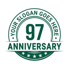 97 years anniversary logo design template. Vector illustration.