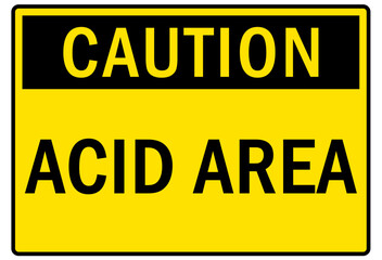 Fototapeta premium Acid chemical warning sign and labels acid area