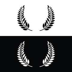 Silhouette of Paddy rice malt wheat barley template logo border on white background