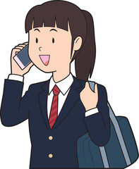 電話をかける女子高生