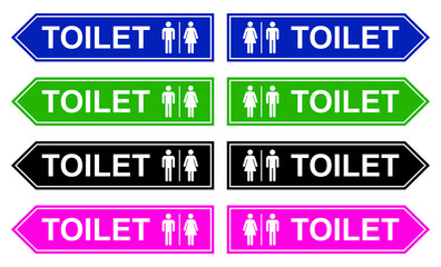 set toilet sign printable public signage wc symbol simple modern minimalist man woman silhouette design
