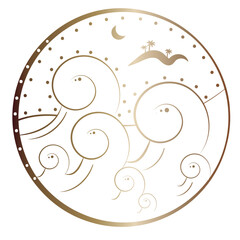 Ocean Wave Mandala outline