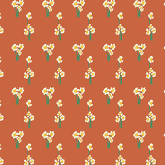 seamless pattern with flower, cute drawing, vector graphic design for t-shirt