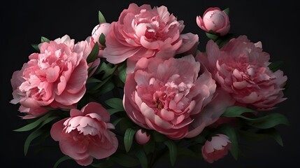 Fototapeta premium A beautiful bouquet of peonies in shades of pink