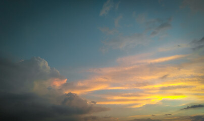 Beautiful sunset scenery view, colorful clouds in sky background, nature photography, natural scenic wallpaper 