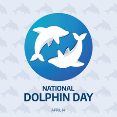 national dolphin day. dolphin day greeting vector design. flat illustration dolphin day. dolphin vector illustration.