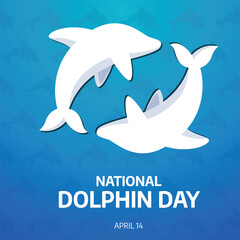 national dolphin day. dolphin day greeting vector design. flat illustration dolphin day. dolphin vector illustration.