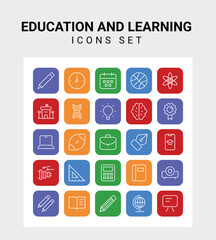 Education and Learning related icon set