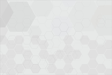 Technology background in concept of Hexagon Line. Grey tech Background with blank space for design and creative.
