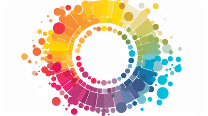 abstract background with circles, colorful equalizer, AI