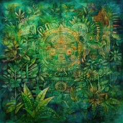 Obraz na płótnie Canvas Lush Jungle Of Vibrant Greens Generative Ai