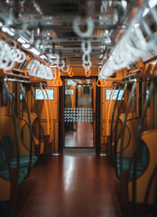 interior of a modern Metro  in Japan