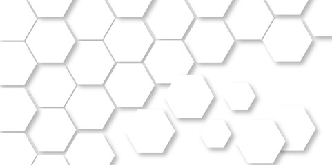 Abstract hexagon background white 3d Hexagonal structure futuristic white background and Embossed Hexagon , honeycomb white Background ,light and shadow ,Vector illustration.
