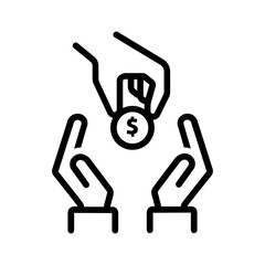 Black line icon for Solicitation