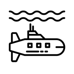 Black line icon for Submarine