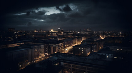 Fototapeta na wymiar Berlin by night, created with generative AI