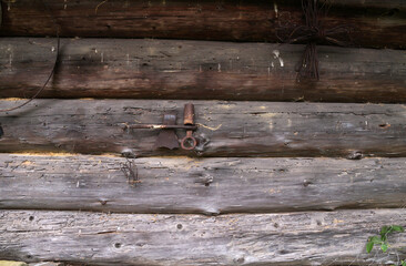 An element of an old wooden beam