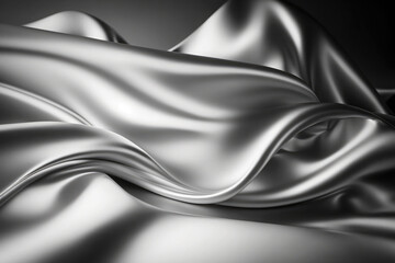 Fototapety  AI generated beautiful elegant silver soft silk satin fabric background with waves and folds